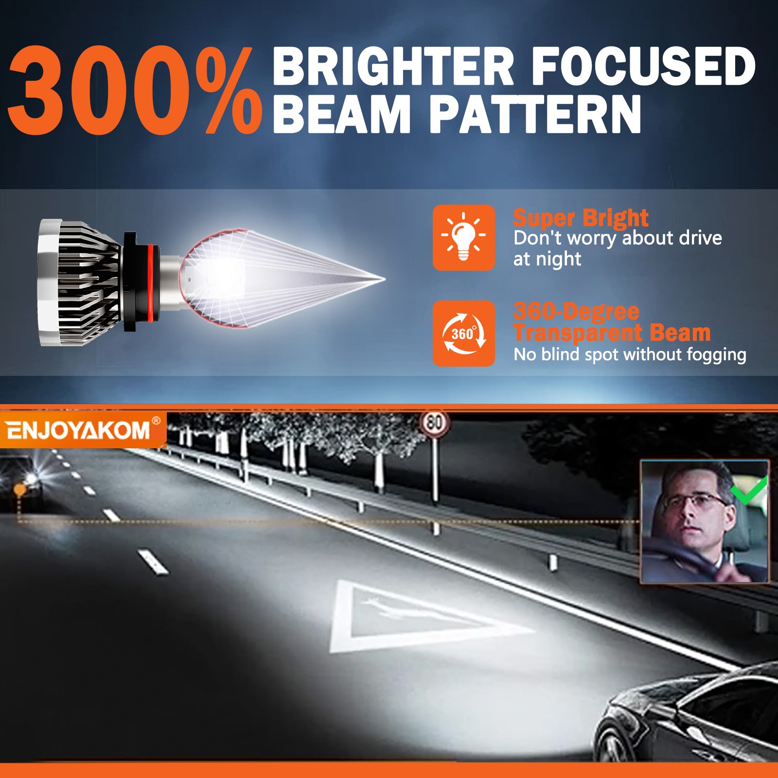 9005 H11 LED Headlight KIT Combo Bulbs 10000K High&Low Beam Super Bright White