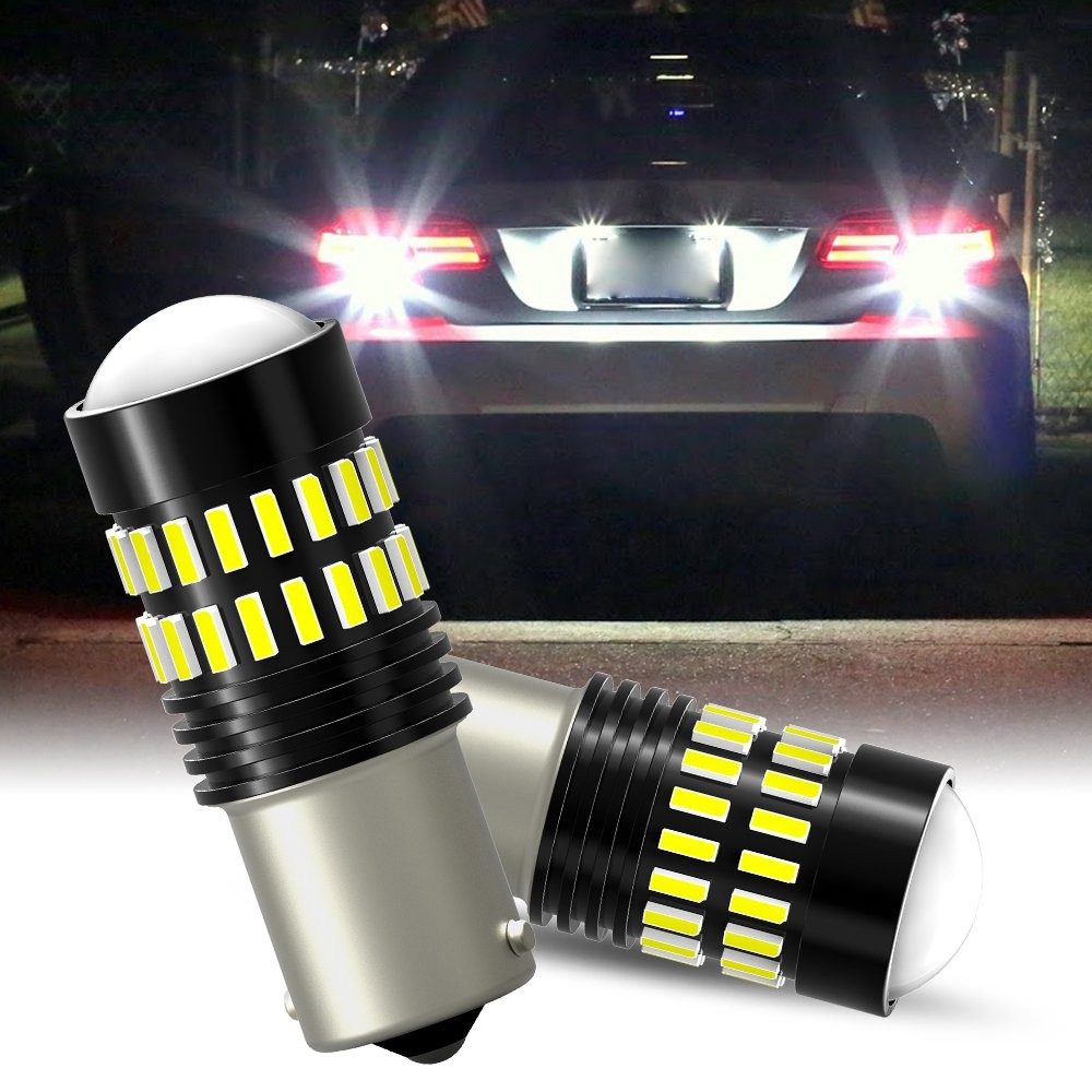 2x 1156 48-SMD LED Tail Brake Stop Reverse Parking Turn Signal Light Bulb White