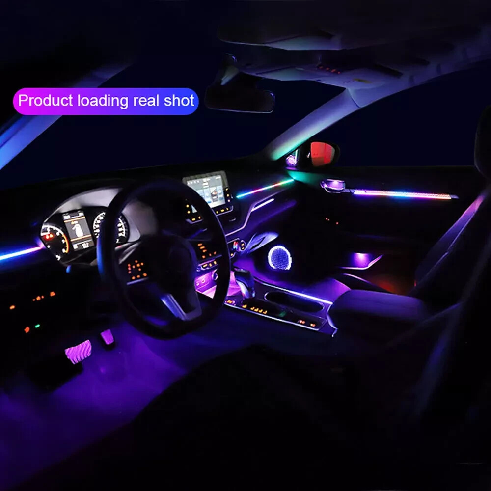 6-In-1 RGB LED Strip Interior Light Car Ambient Atmosphere Lighting APP Control