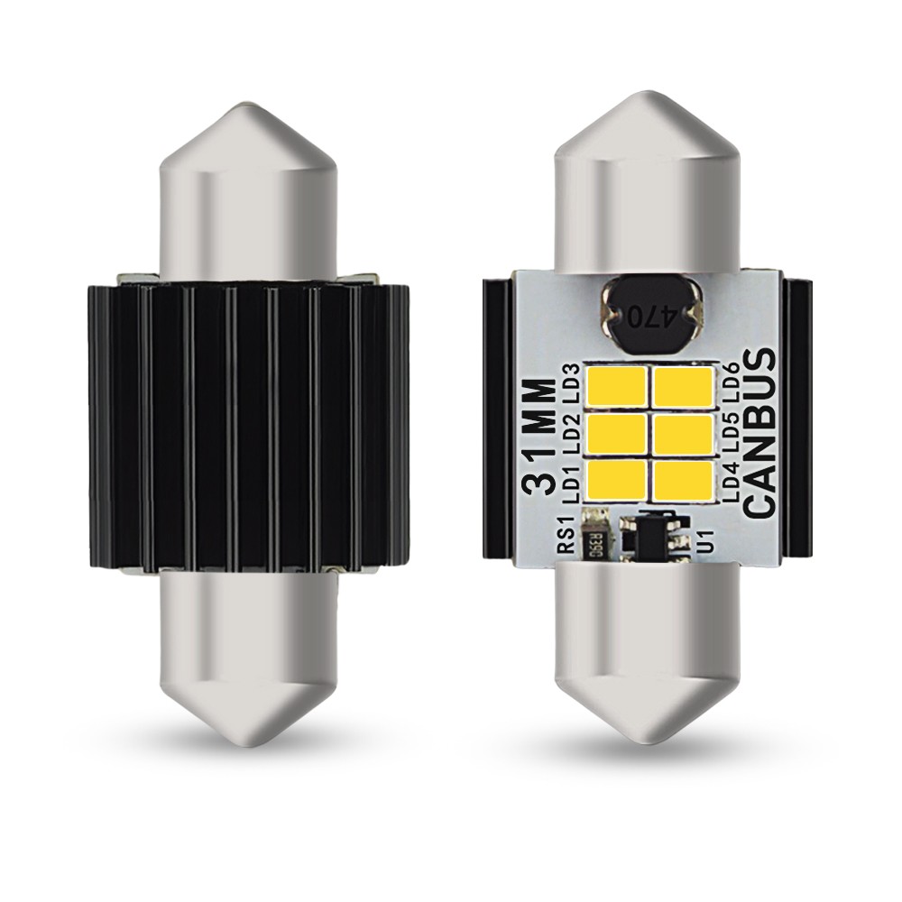 AUXITO 31MM C5W LED Festoon License Plate Tag Light Bulb 6000K Bright White H