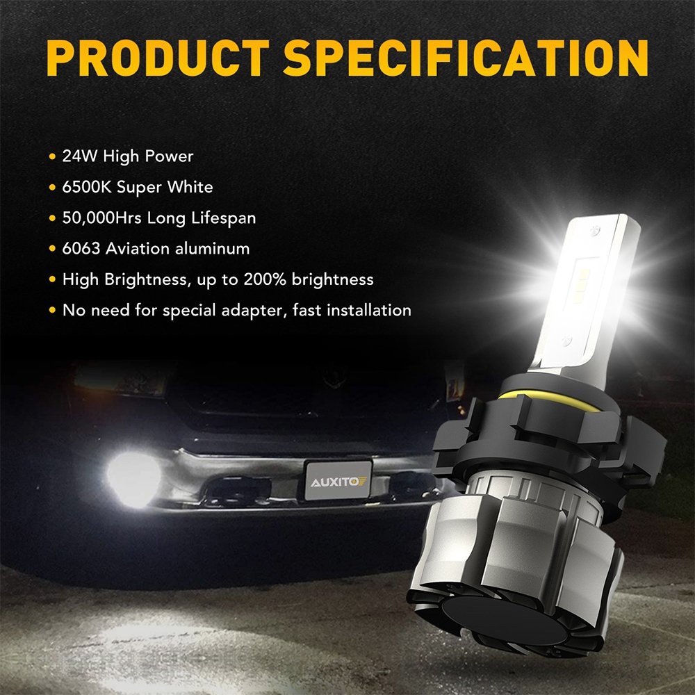 AUXITO H16 5202 LED Fog Light Bulbs Driving Lamp DRL 6500K Xenon High Power