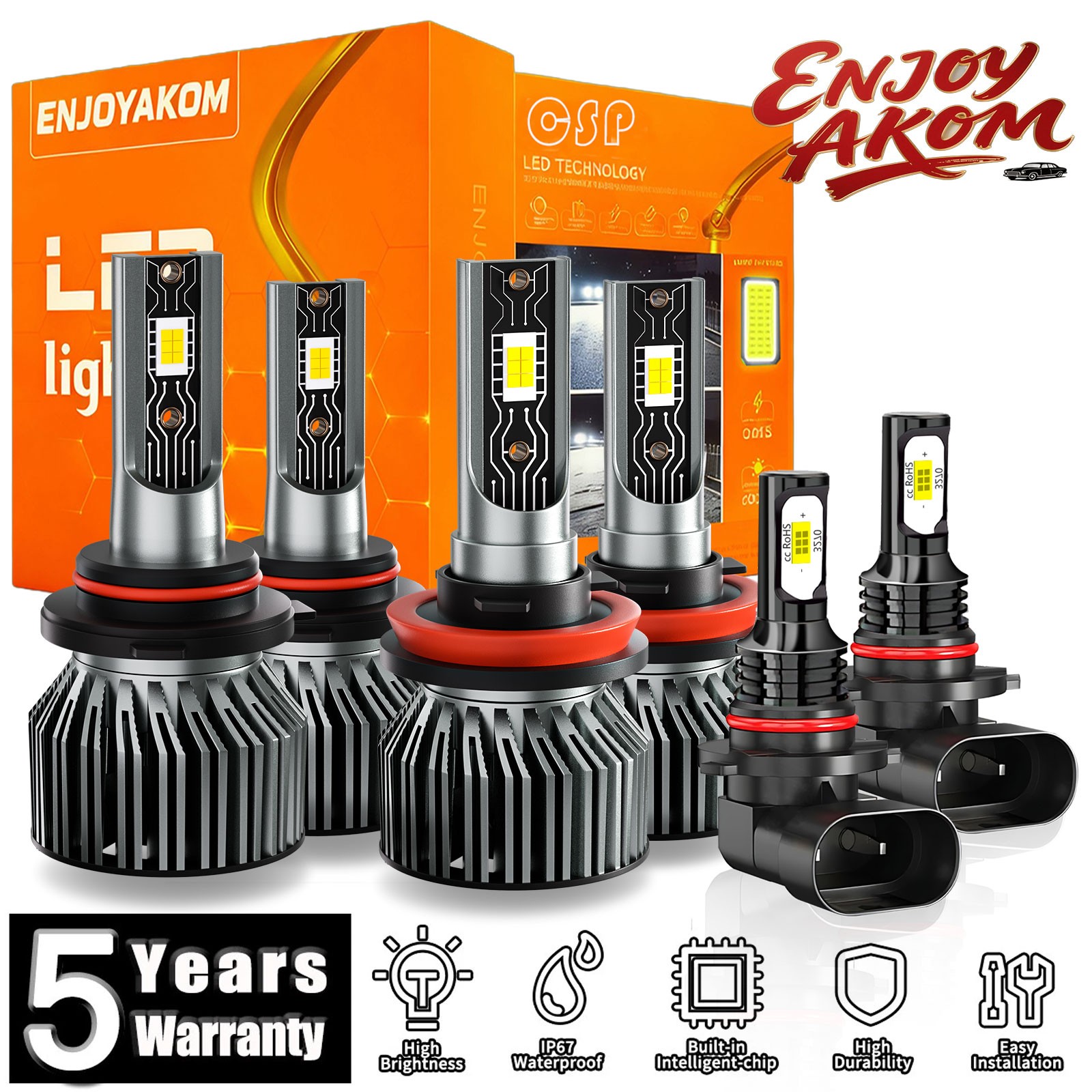 For Ford F-150 2015-2021 LED Headlight Kit Bulbs Super Bright 72000LM Cool White