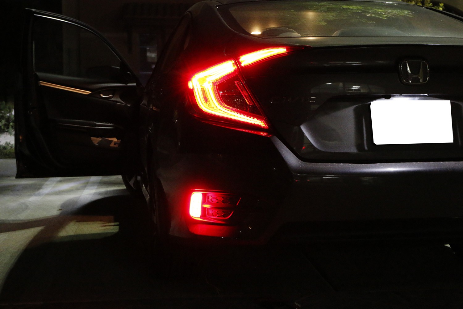 Smoke Lens 54-SMD LED Bumper Reflector Lights For 16-21 Honda Civic Sedan/Coupe
