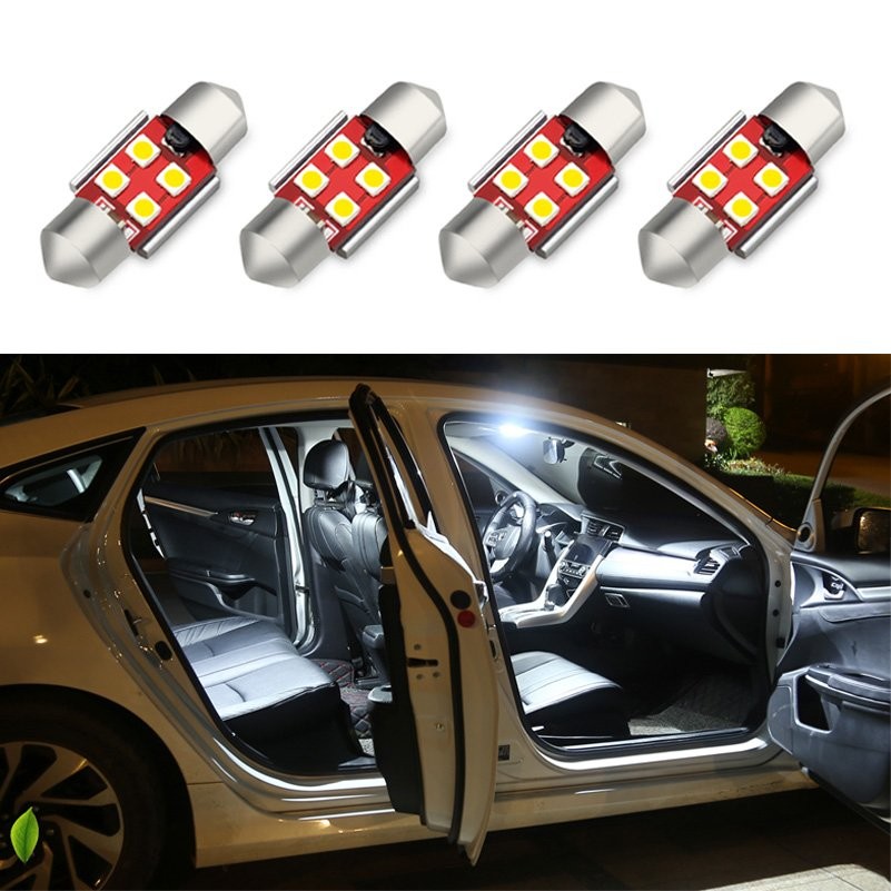 4x 31MM 16-SMD LED Car Interior License Plate Dome Map Light Bulbs Super White