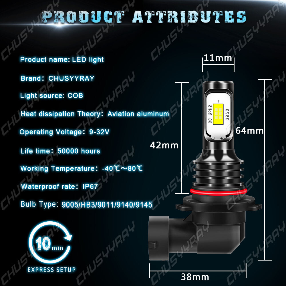 2 SUPER Brite LED headlight bulb for Honda ATV 34901-HN2-000 12v 45w upper light
