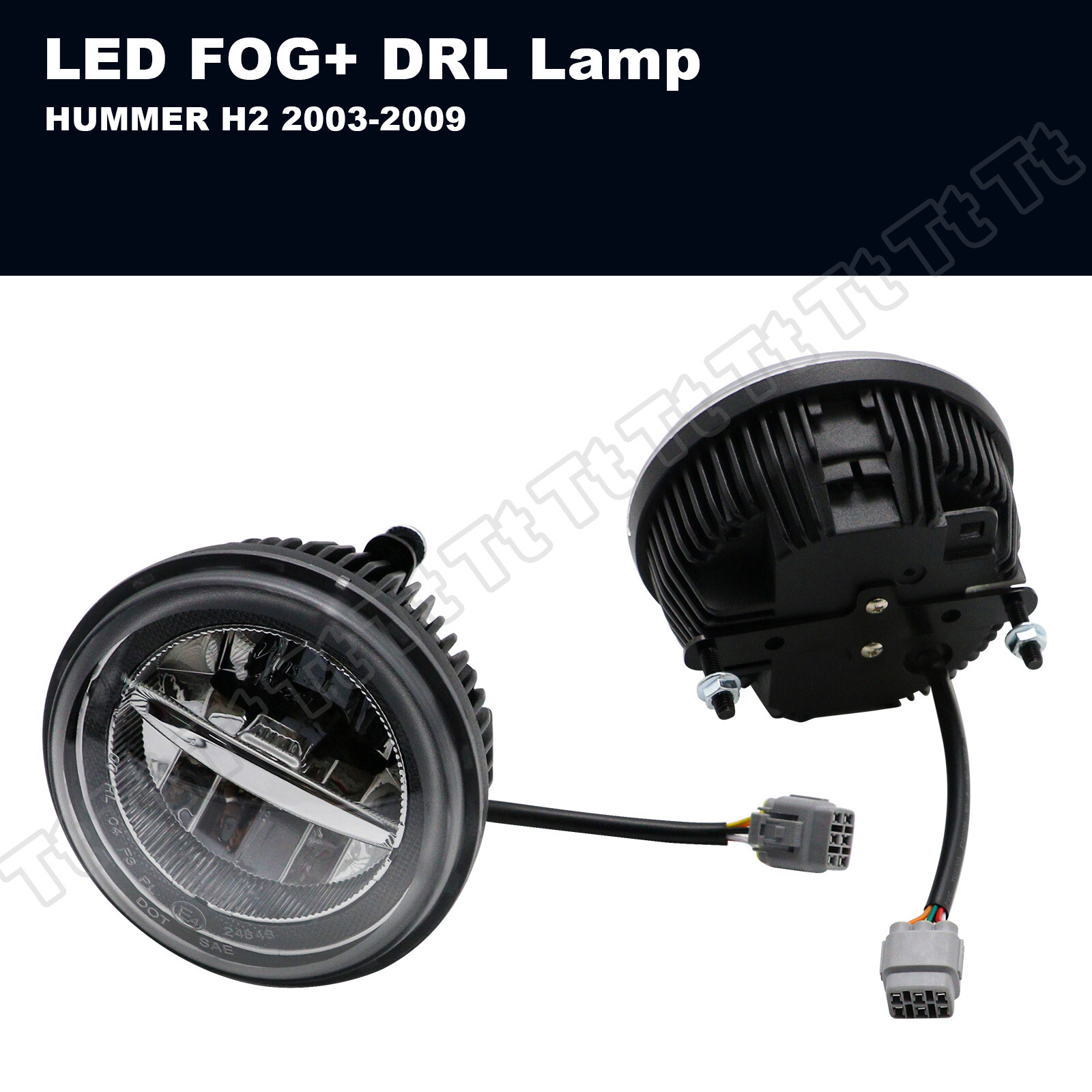 For 03-2009 Hummer H2 LED Halo Ring DRL Driving Fog Daytime Running Light Lamp A