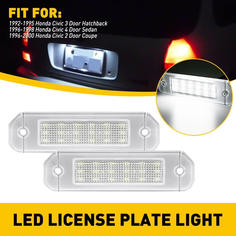 LED License Plate Lamp for 92-00 Civic Honda 2 Door Coupe Rear Tag Light EOJ