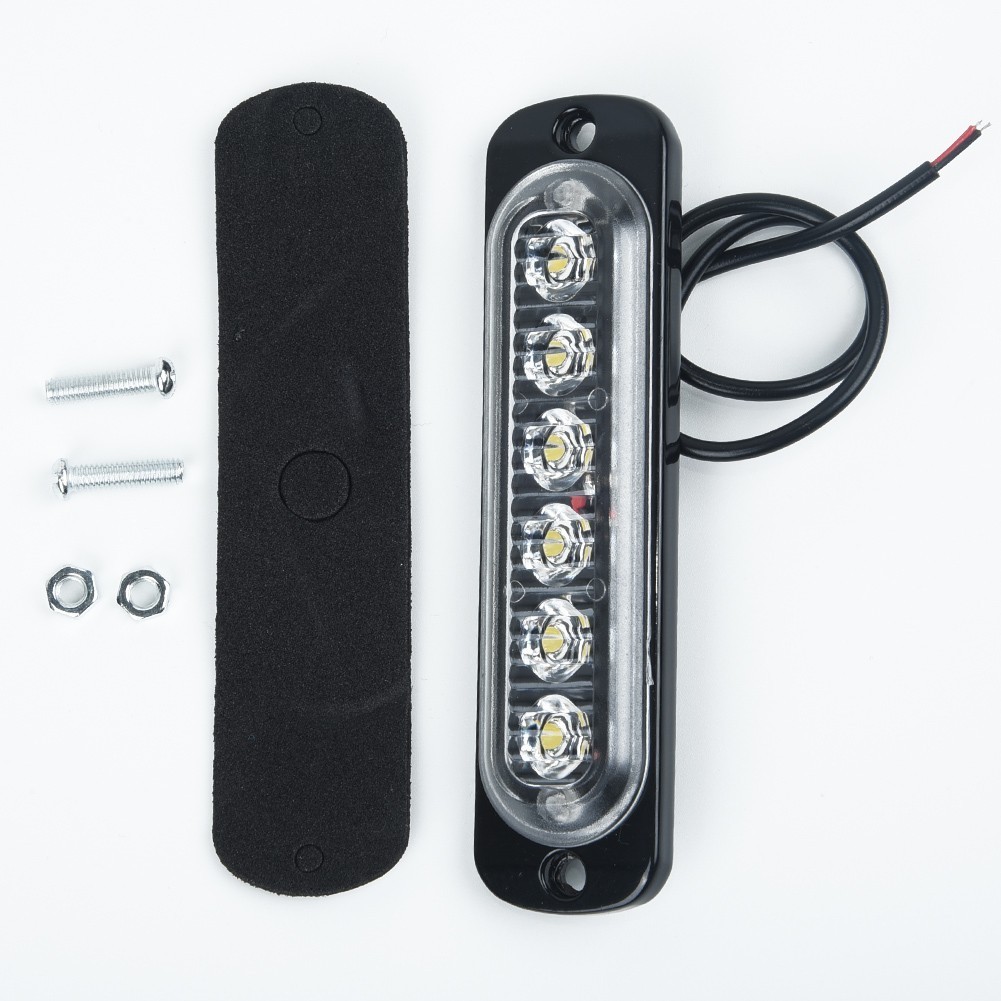 1PC DC 12-24V 18W Yellow 6 LED Bar Car Truck Van Strobe Flash-Light Lamp