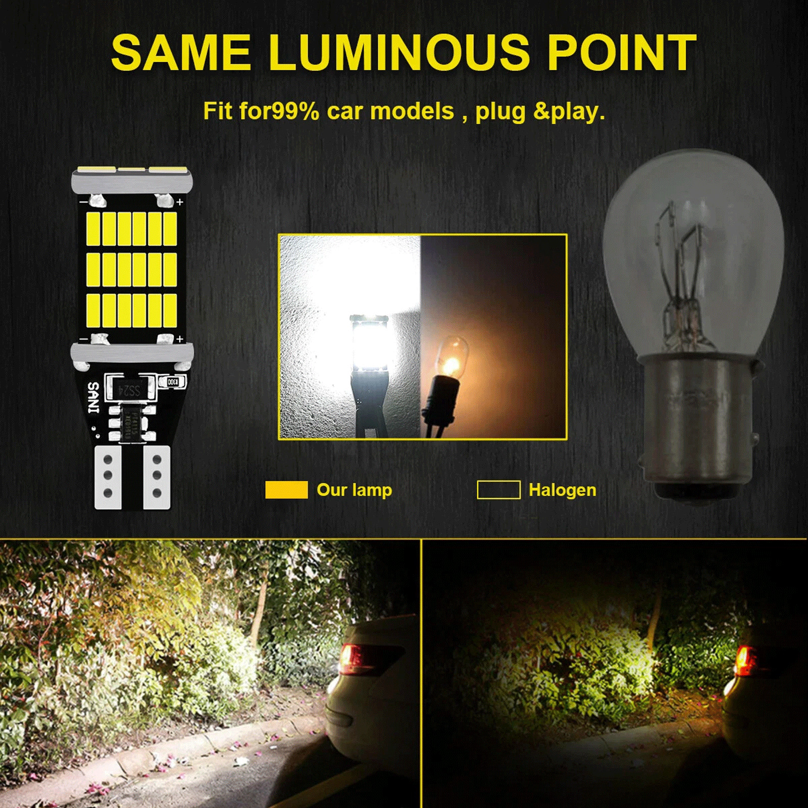 2/10PC T15 921 912 LED Reverse Backup Light Bulb 2400LM 6000K Super Bright White