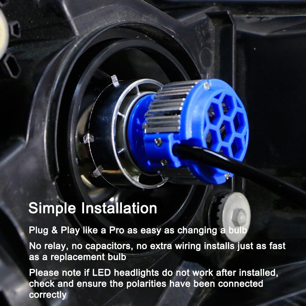 2Pcs T1 9006 HB4 Turbo LED Headlight T1 Car Light Bulb 6000K Canbus Head Lights