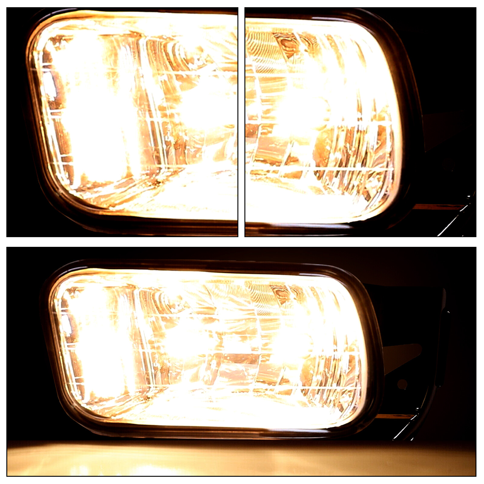 LH+RH Side Clear Lens Fog Lights W/Bulbs For Dodge Ram 1500 2500 3500 2009-2018