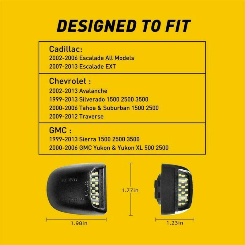 LED License Plate Light Assembly For GMC Sierra For Chevy Silverado 1500 2500 CT