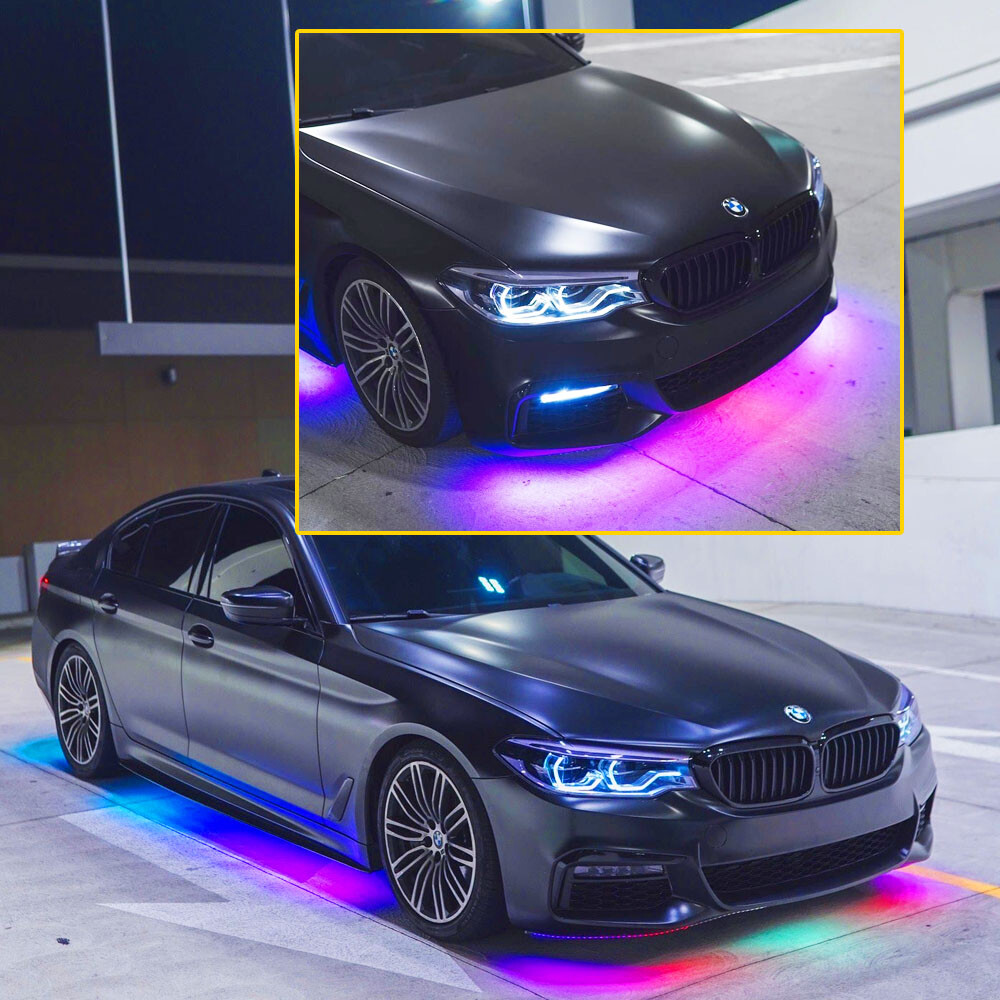For Tesla Model 3/Y/X/S 4Pcs RGB LED APP Control Underbody Chassis Light Strips