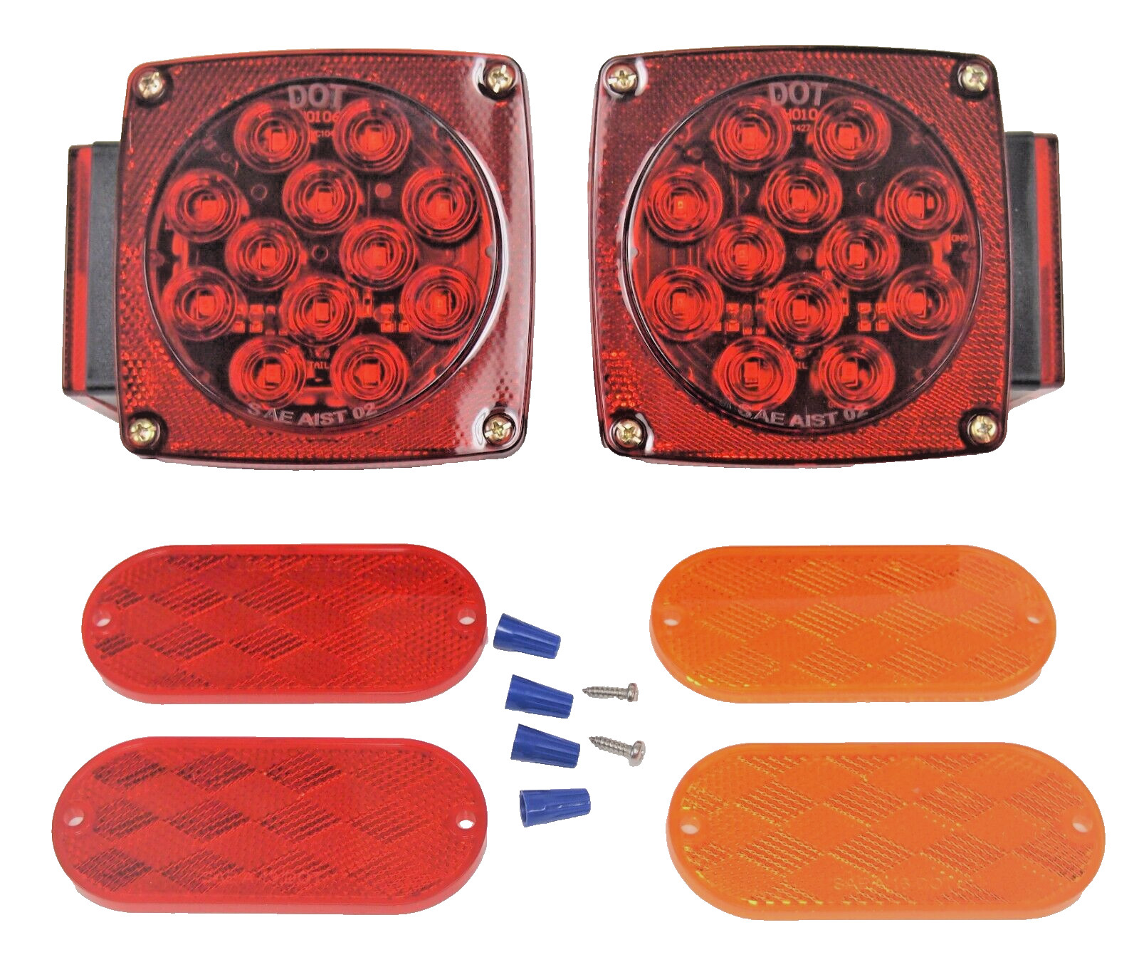 12V LED Trailer Tail Light Multi-Function Submersible Reflectors DOT HTLL-007N
