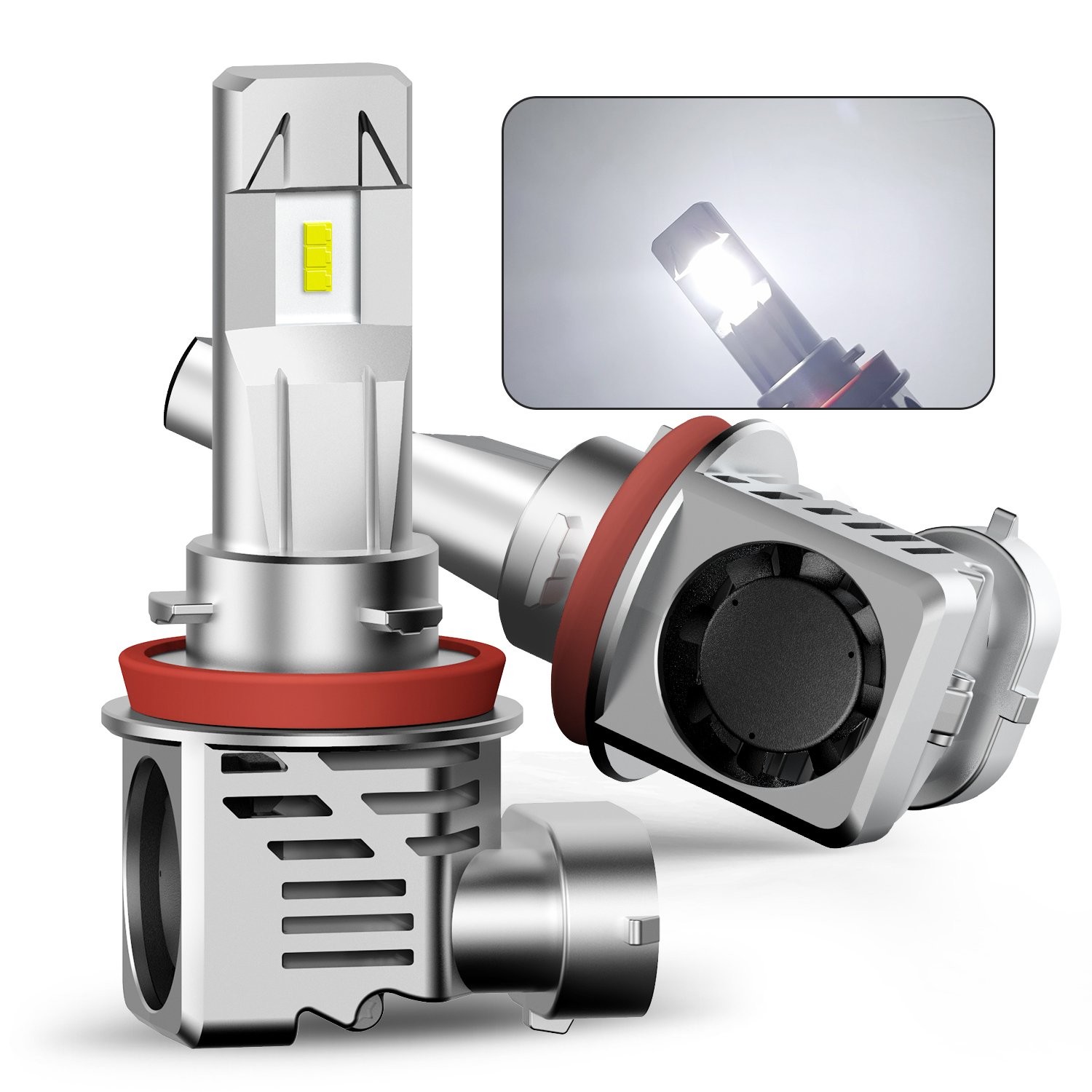 Clear White LED Headlight Bulbs Kit 6500K Low Beam H11 H16 H8 H9 Super Bright M3
