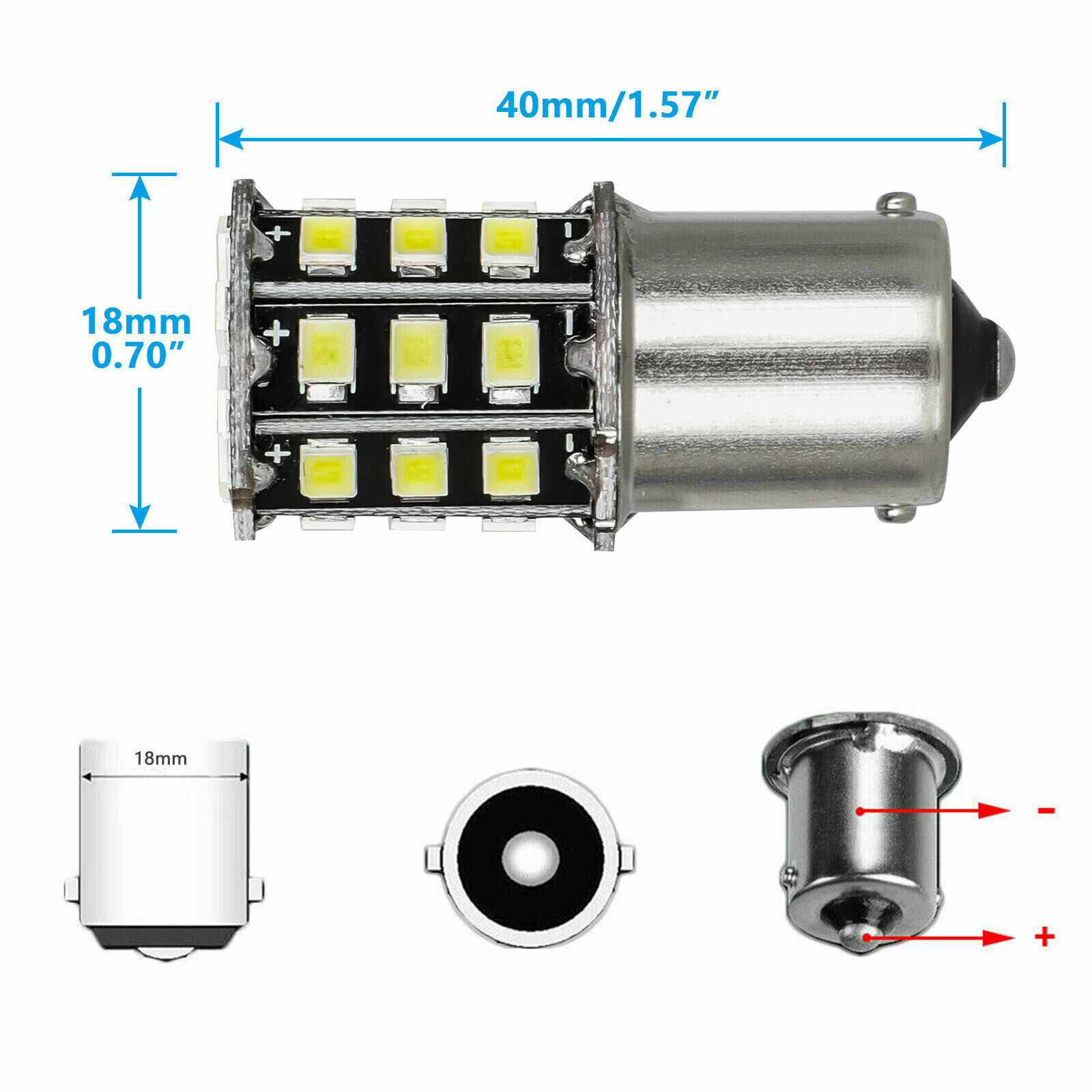 10pcs Super Bright White 1156 RV Trailer 33-SMD LED 1141 Interior Light Bulbs US