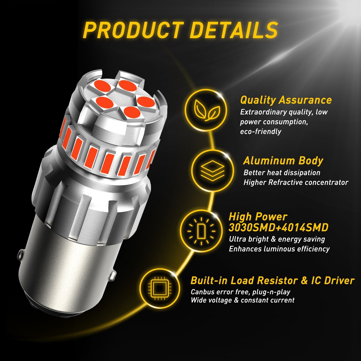 AUXITO 1157 2057 Red LED Stop Turn Signal Brake Tail Light Bulbs BAY15D 2-20x