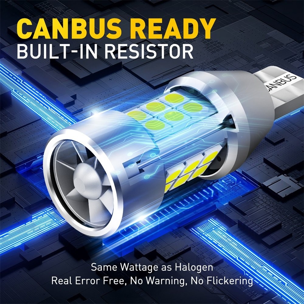 CANBUS AUXITO T15 912 921 W16W SMD 18-LED Backup Reverse Light Waterproof 2/4PCS