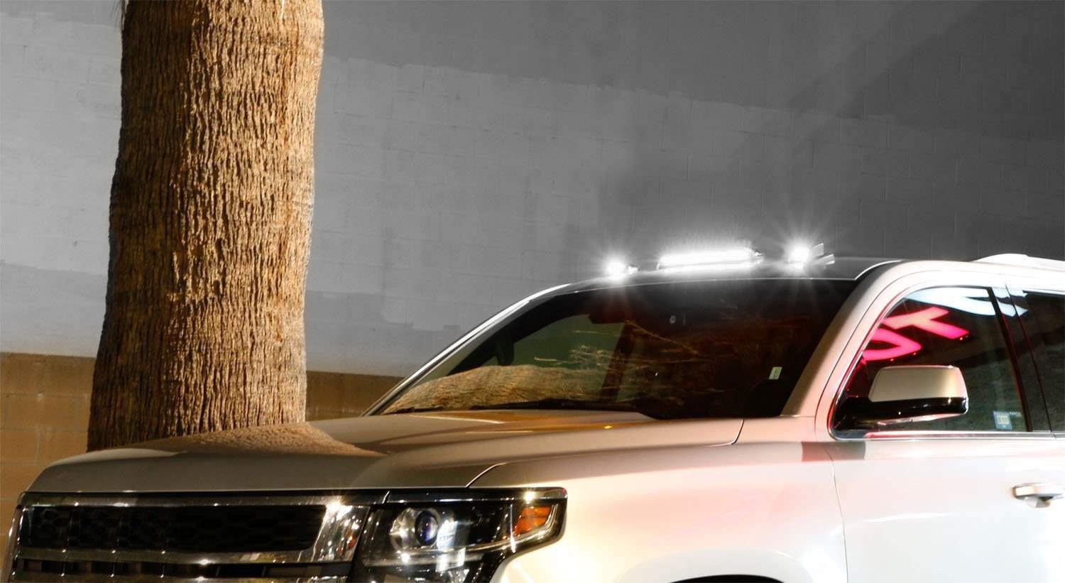 Clear Lens 3pc Cab Roof Marker Running Lights w/White LED Lamp For Truck SUV 4×4