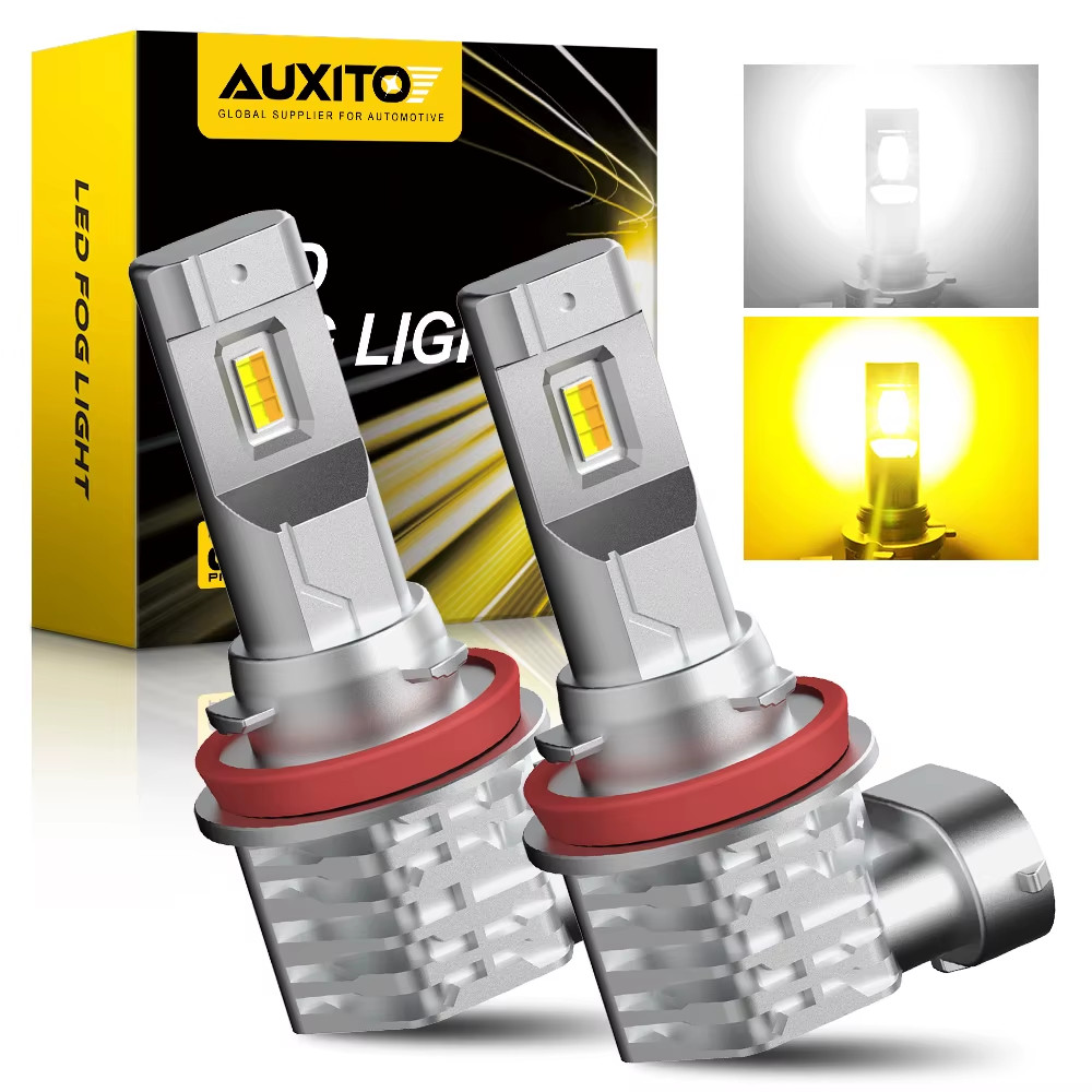 2Pcs Dual Color H11 H8 LED Fog Lights 6000K White 3000K Yellow Amber H9 H16(JP)