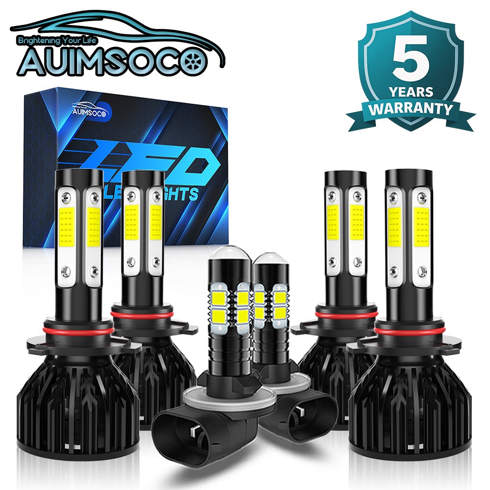 6x LED Headlights 9005 9006 881 High Low Beam Fog Light 6000K Super White Kit