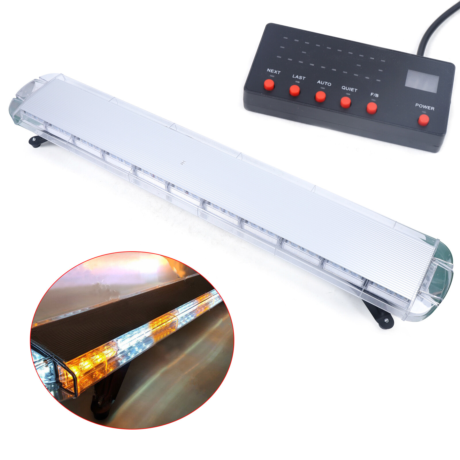 96-LED Light Emergency Beacon Warn Light Bar Tow Truck Response Strobe DC12-24V