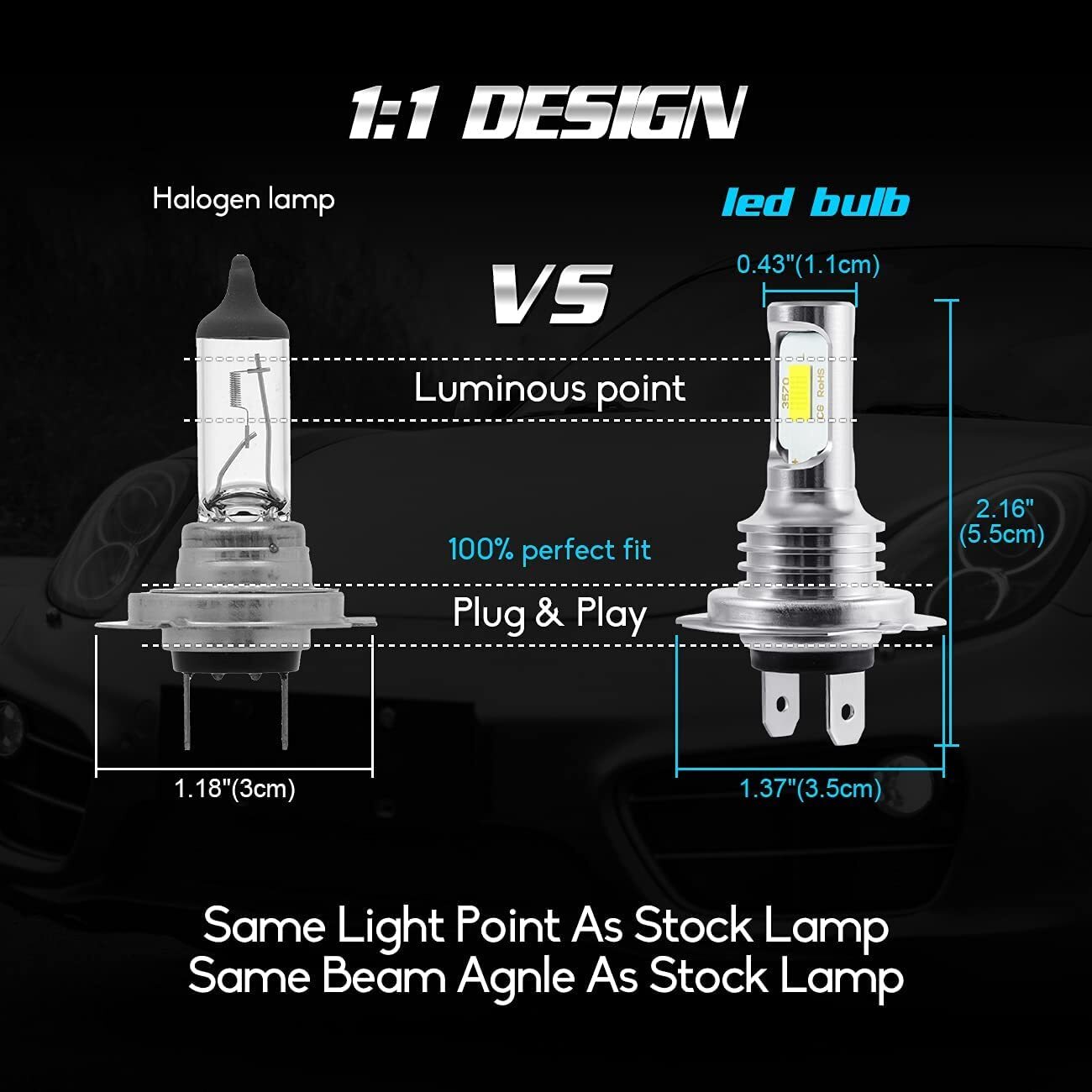 H7 LED Headlight High Low Beam Combo Bulbs For BMW X1 2012-2024 X3 2004-2014