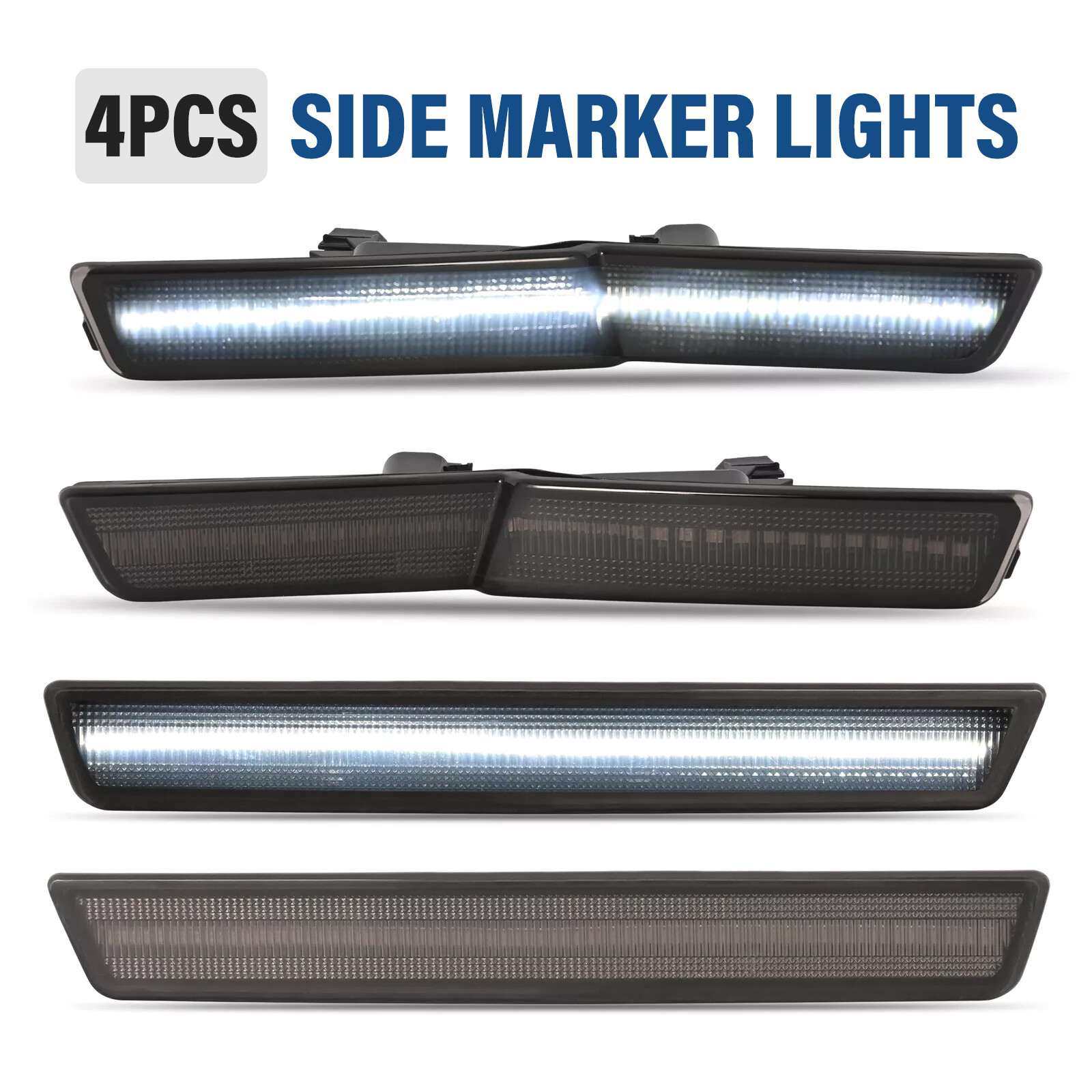 For Dodge Challenger SRT Widebody 18-22 Front&Rear Smoked LED Side Marker Light