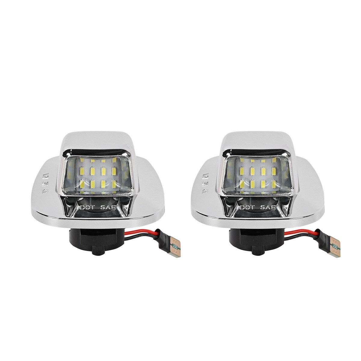2x Chrome LED License Plate Light Tag Lamp For Chevy GMC C/K 1500 2500 ED 88-00