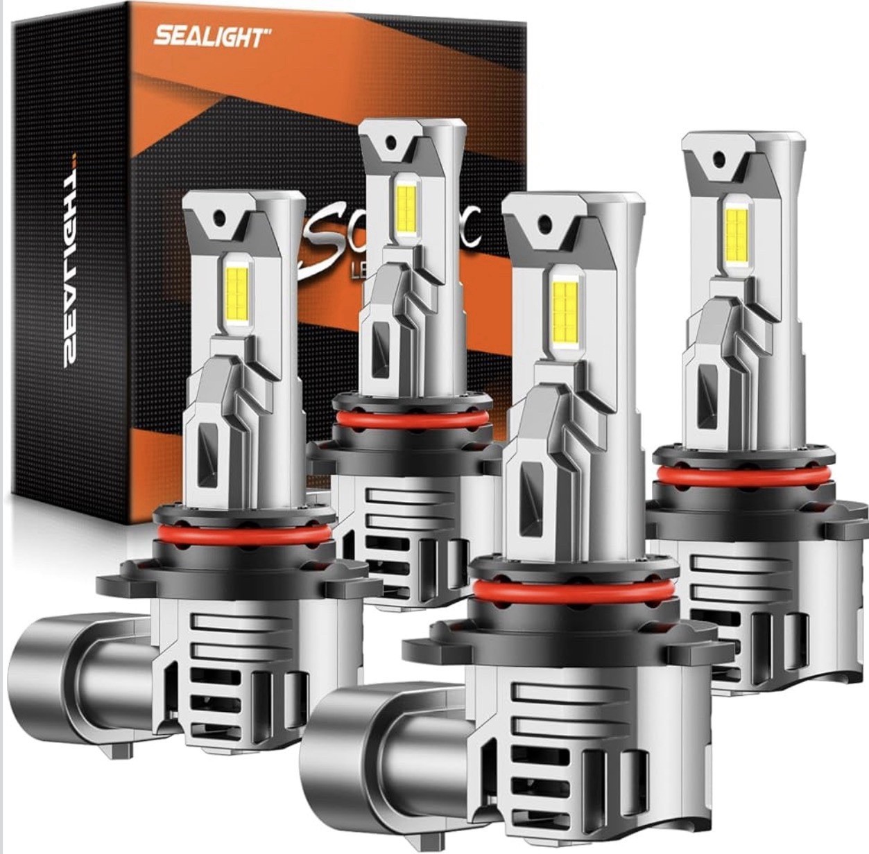 SEALIGHT Scoparc S1 Pro 9005, 9006 LED Headlight Bulbs 6500K Cooling Fan 4 Pack