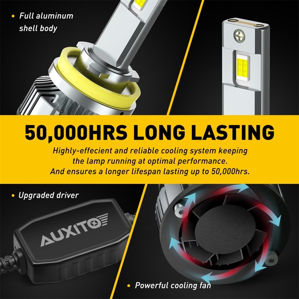 H11 H9 H8 LED Headlight Bulbs Conversion Kit 100W Bright Low Beam 40000LM 2-20X