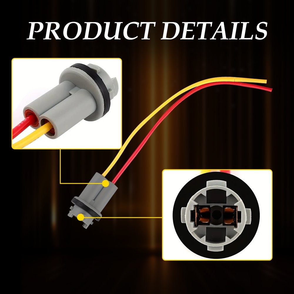 2PCS T10 921 194 Bulb Socket Dome Side Light Marker Harness Wire Plug Connectors