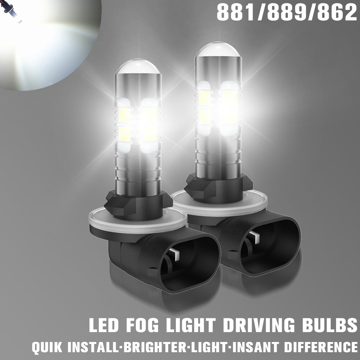881 894 889 LED Fog Light Driving Bulb 36000LM 6500K Cold White Super Bright