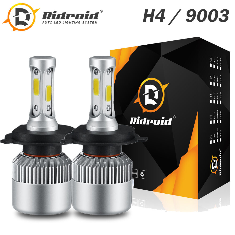 LED Headlight H4 HB2 9003 3-sides LED Bulbs Lights High Low Beam 300000LM 6000K