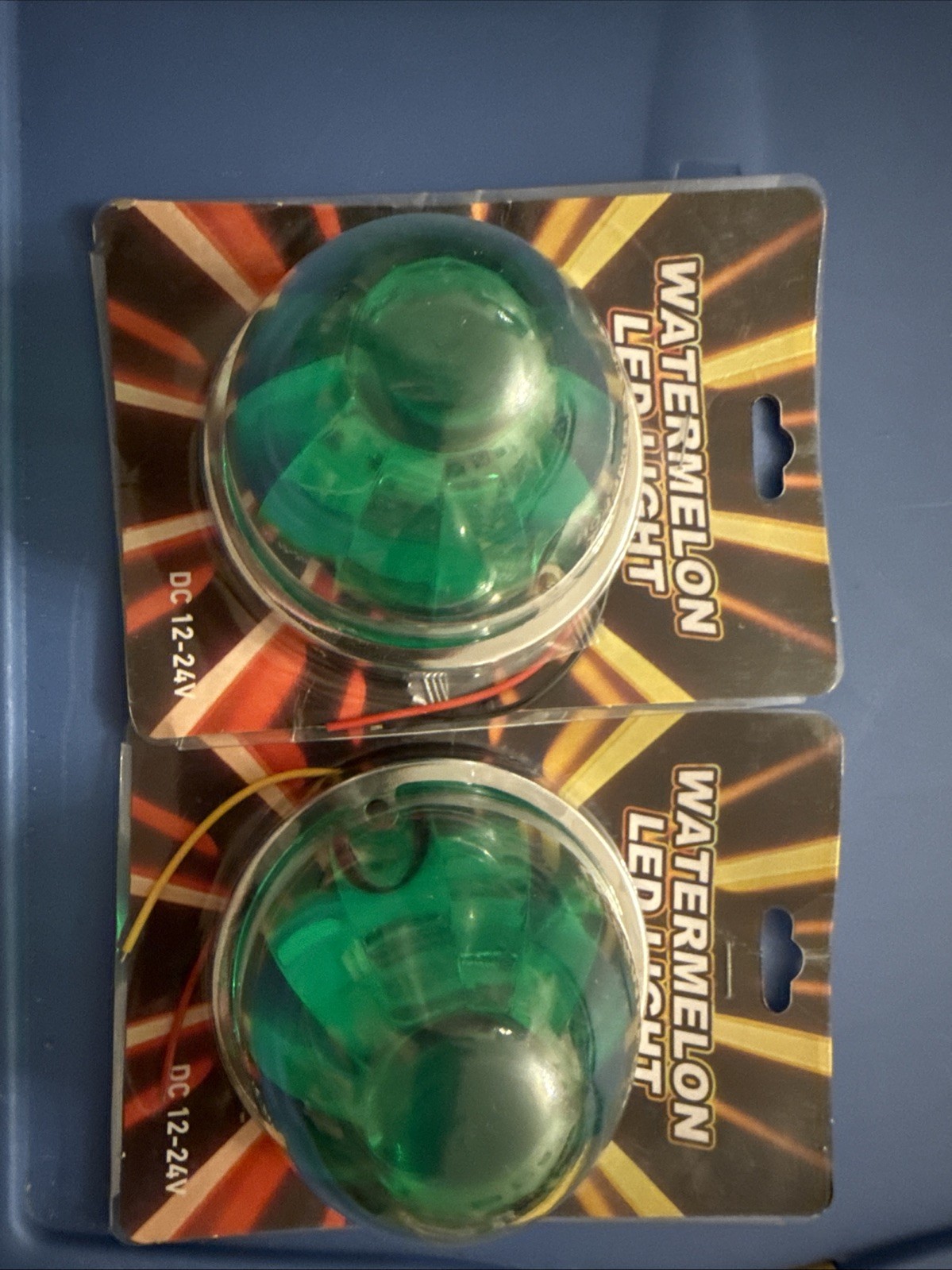 2x BIG LED Watermelon Lights, Indicator Green. DC 12-24V