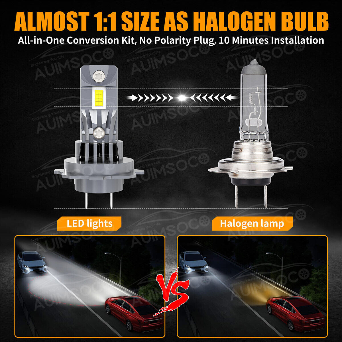 LED Headlights Bulbs White Lights 2x H7 For Yamaha YZF R1 2007-14 YZF R6 2005-14