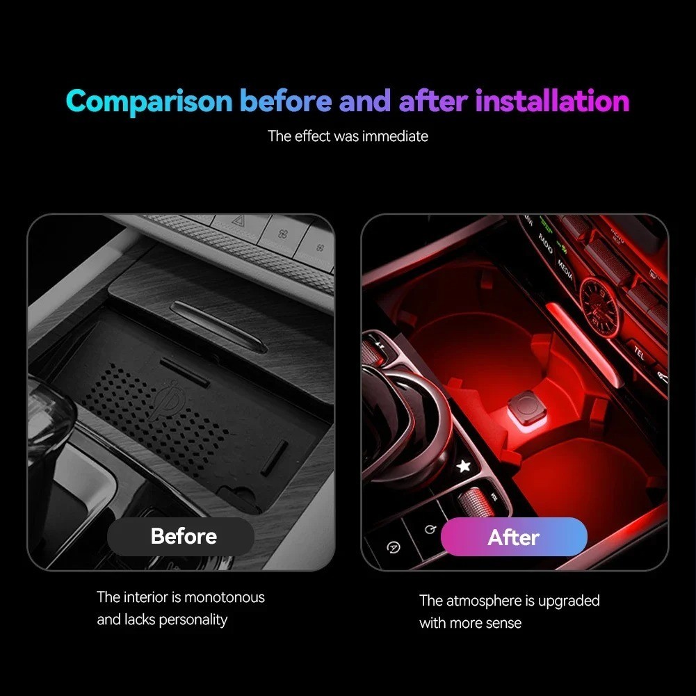1. USB Car Interior Ambient LED Atmosphere Light Reading Lamp Decoration Accesso
