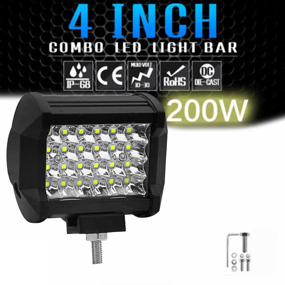 Black Aviation Aluminum LED Work Light for Trucks Boats and Motorcycles 72W