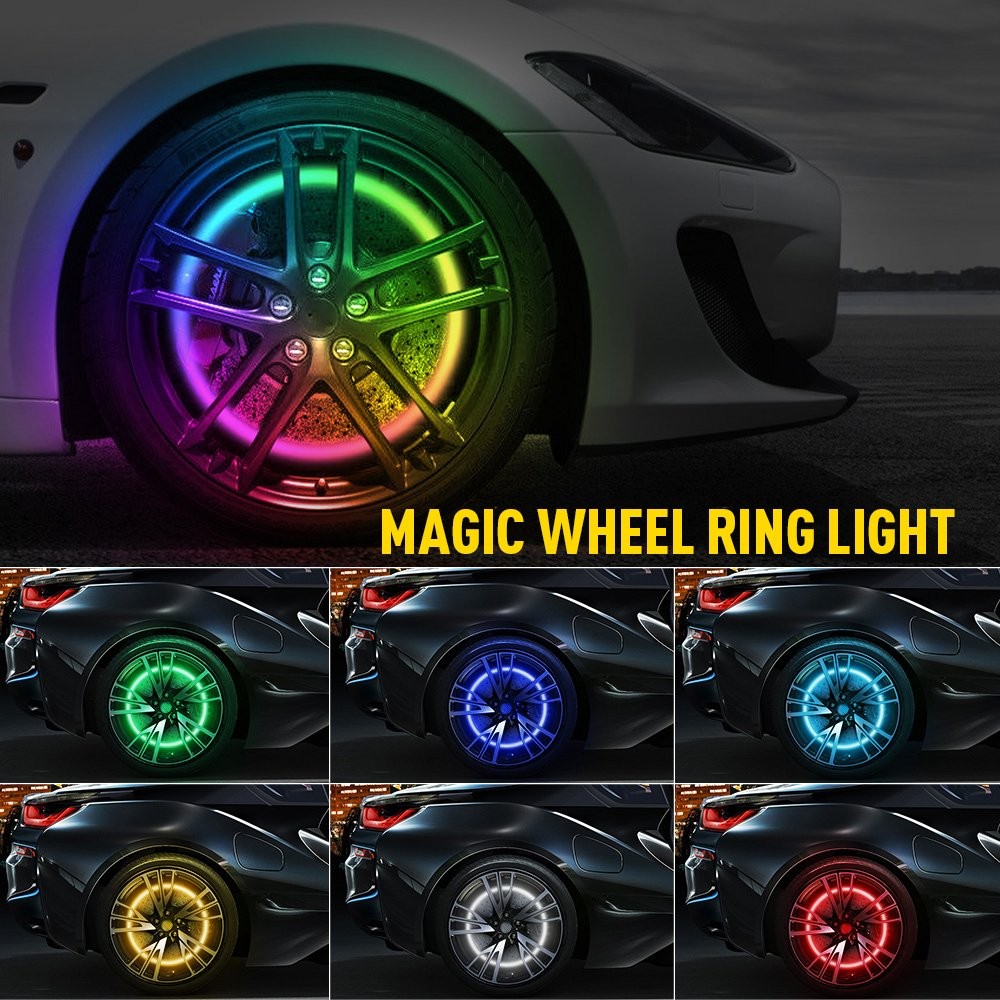 2set 3 Row 15.5 LED Wheel Ring Rim Lights Color RGB Turn Signal IP68 5050 remote
