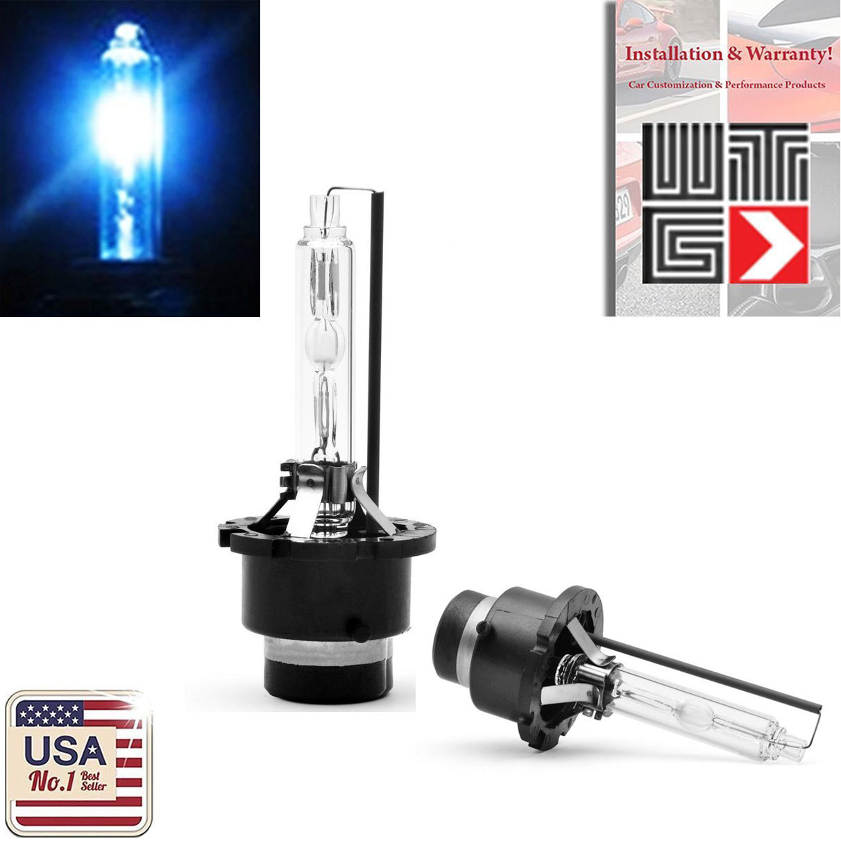 2 X D4C D4S D4R 10000K Deep Blue HID Xenon Headlight Light Bulbs OEM Replacement