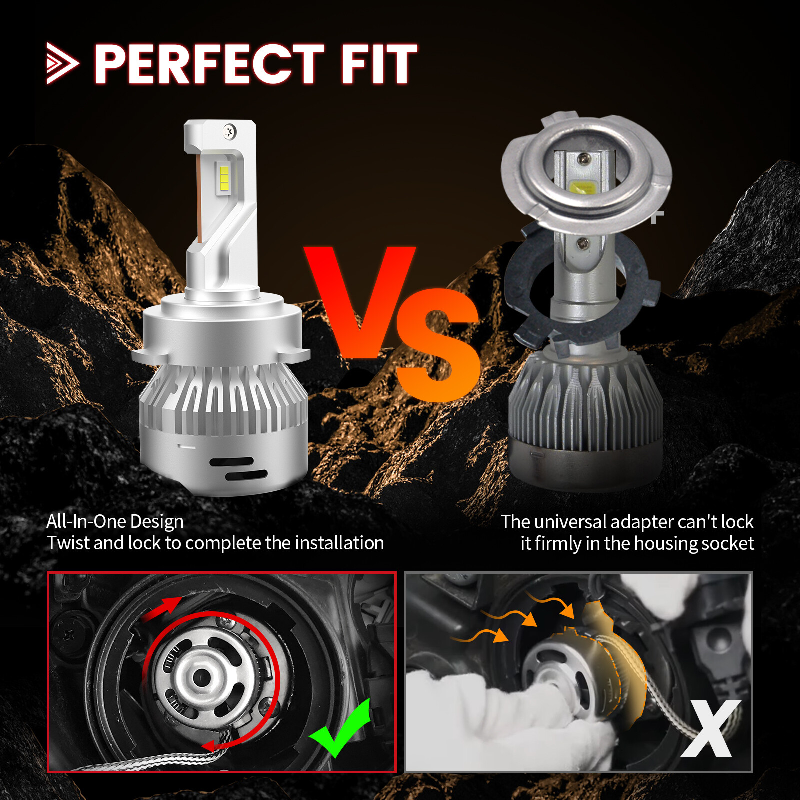 Lasfit Pro-HK6 LED Headlight Bulbs Low Beam for Kia Sedona 2019 2020 2021 White