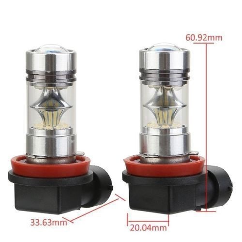2x 2200LM 100W Fog lights For Acura RDX ILX 2014-2018 6000K White LED Lamp