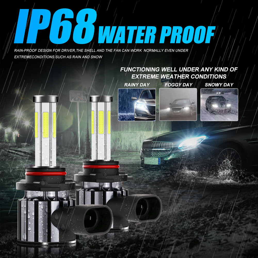 6 Sides LED Headlight High Beam Bulbs for GMC Sierra 1500 99-13 2500 3500 01-04