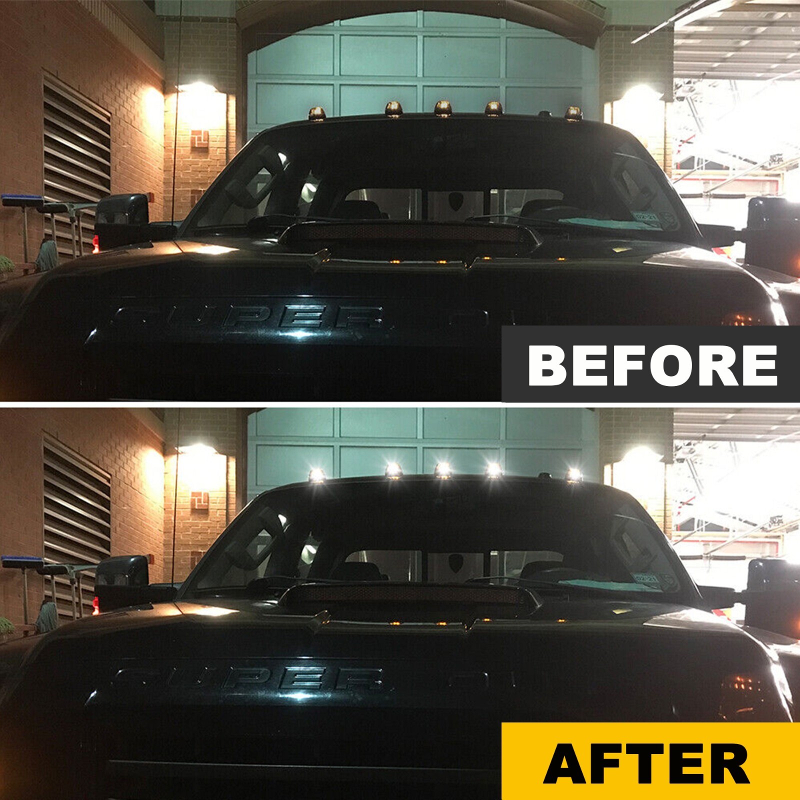 Clear Lens White LED Cab Roof Marker Lights For 99-16 F250 F350 F450 Super Duty