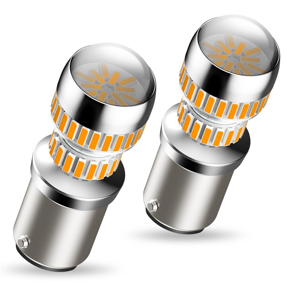 CANBUS 1157 LED Bulbs Amber Yellow with Built-in Resistor 2057 2357 7528 BAY15D