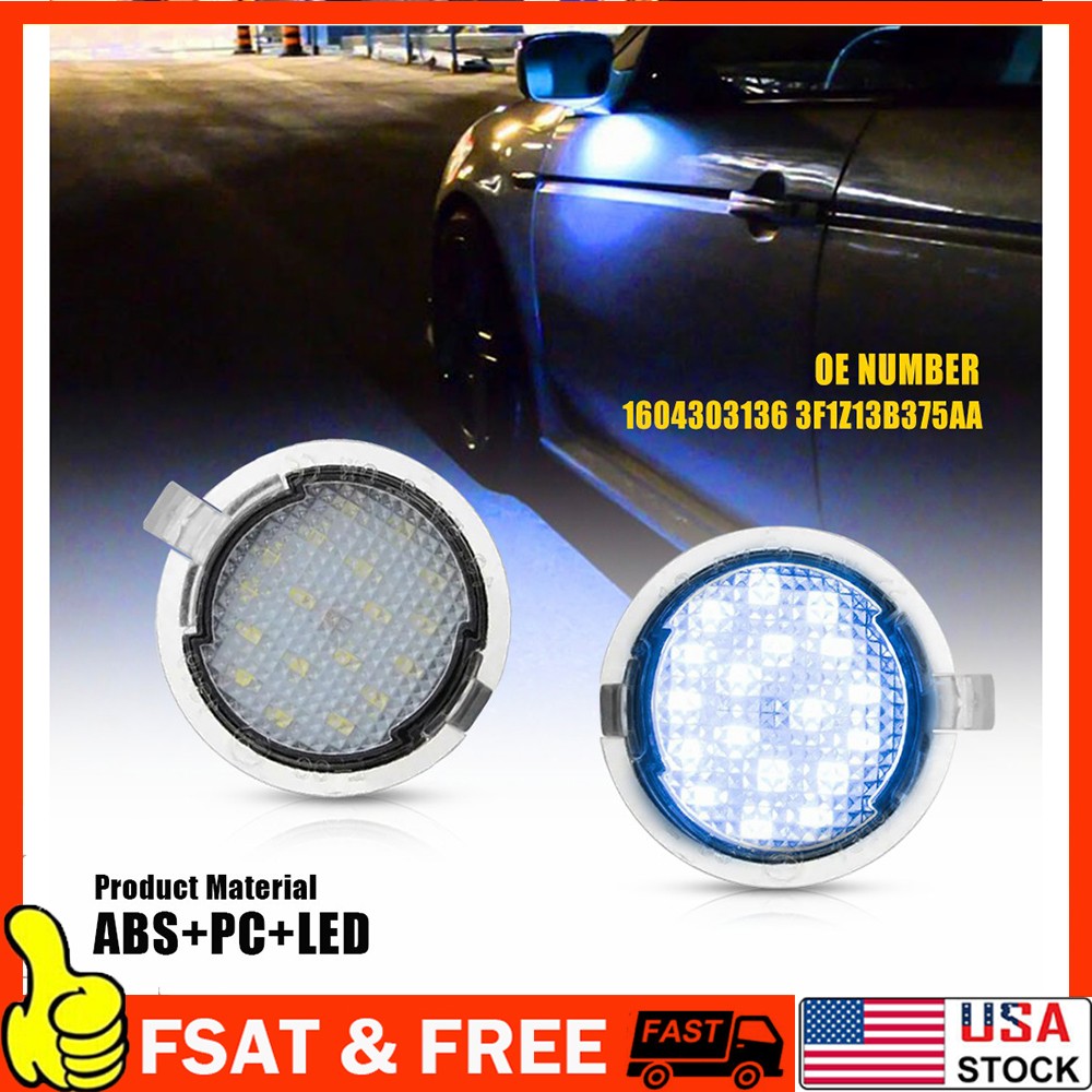 LED Side Rear View Mirror Puddle Lights For Ford F150 Explorer Edge Taurus 1-10X