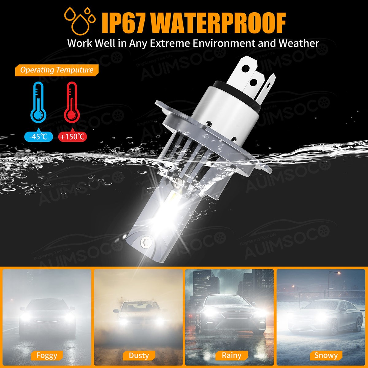 For Jeep Cherokee 1997-1999 Sport Utility 2/4-Door LED Headlight Bulbs 72000LM