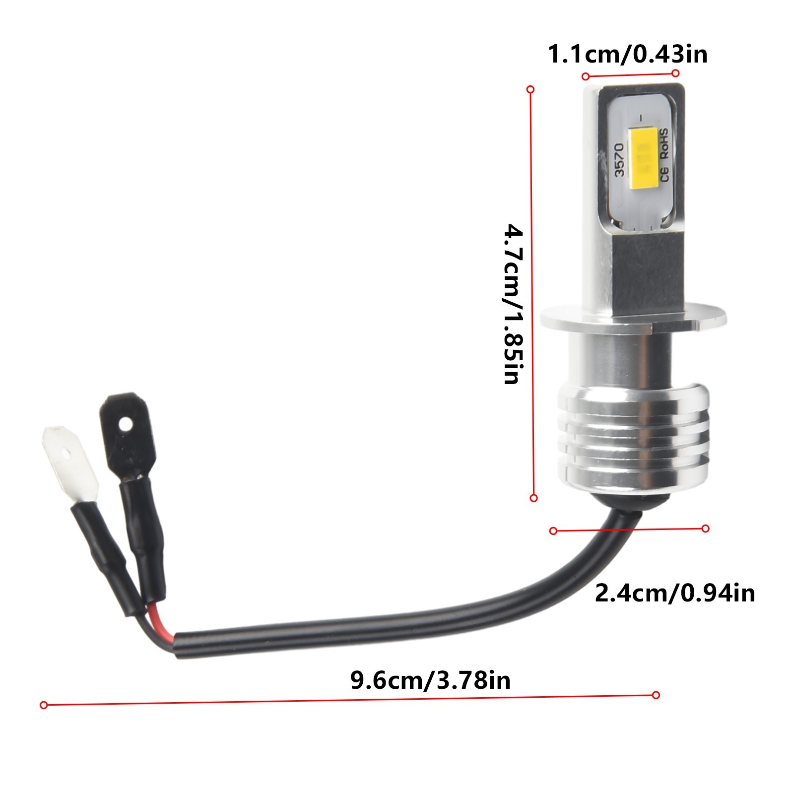Fog Light Bulb Fog Lamp Car Lights 12V-24V DC 2000LM 360 Degrees 50000H