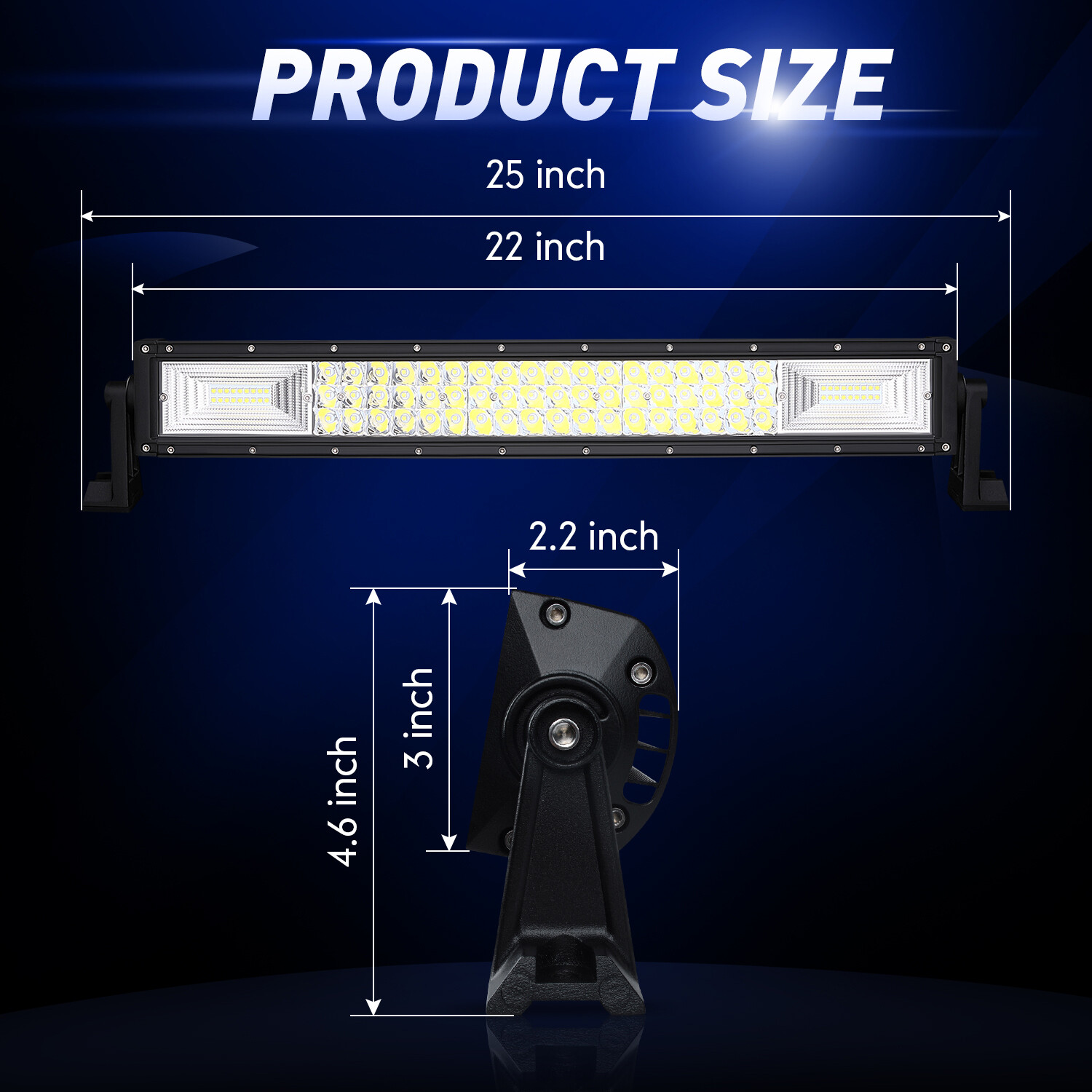 Tri Row 52 INCH +22 INCH LED Lights Bar +4x 18W Pods For Jeep Wrangler JK TJ YJ