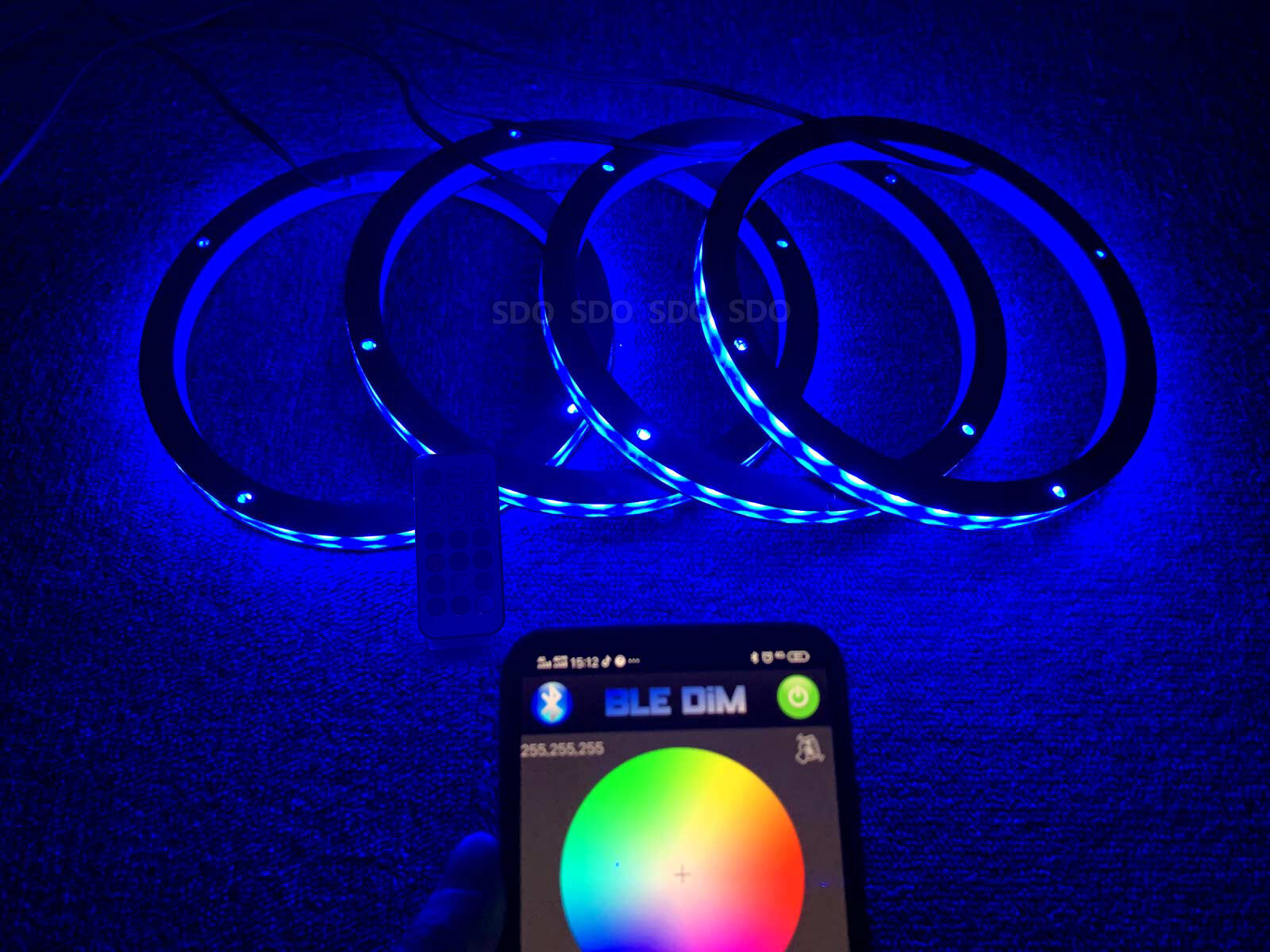 4pcs 6.5“ RGB LED Speaker Lights For Car Truck Audio 1/2“ Spacer Ring Lights